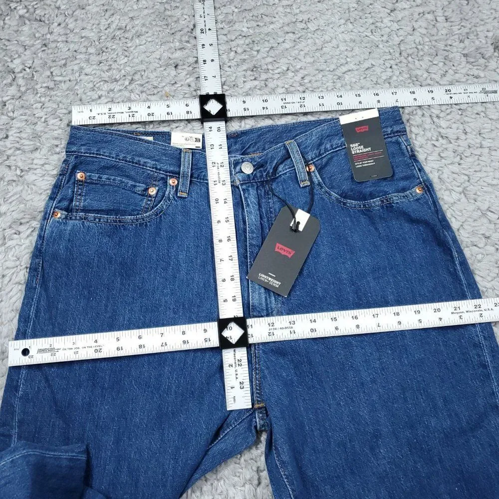 Levis Premium 568 Jeans Loose Straight Linen+ Lightweight Denim Blue Men's 34x34